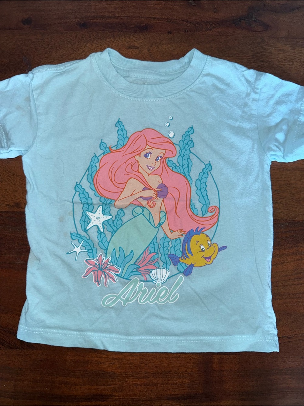 Disney Light Blue Ariel & Flounder Short Sleeve Tee